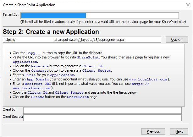 Step 2 - Create a new Application